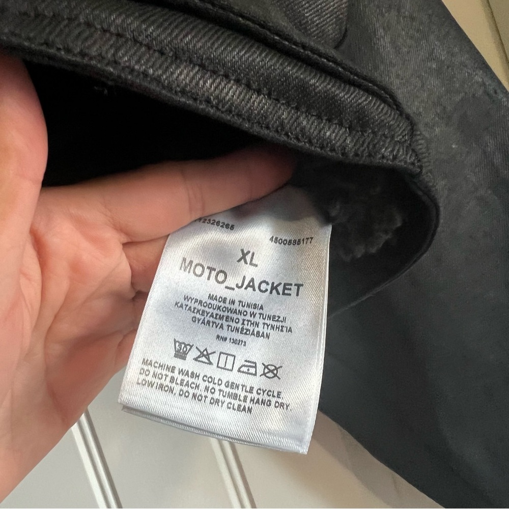 Wrangler Black Leather Biker Jacket - Picture 10 of 16